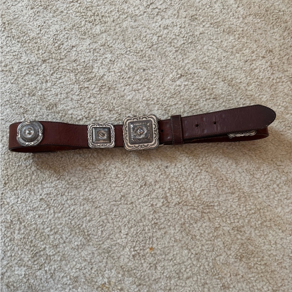 Brighton Brown Belt with Silver Detailing